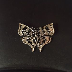 Silver tone metal Butterfly